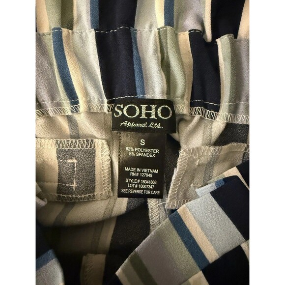 SOHO Apparel Paper Bag Pants Pull On Wide Leg Striped Tie Size Small - Picture 4 of 11